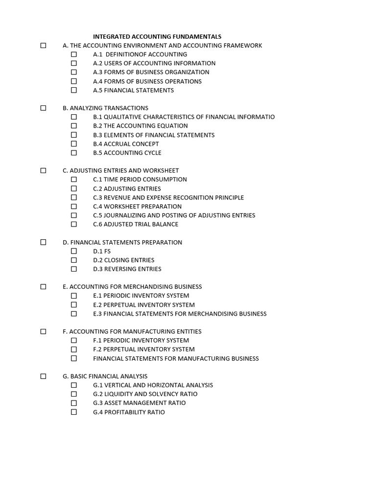 Integrated Accounting Fundamentals Guide | PDF | Valuation (Finance ...