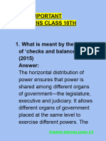 CIVICS QUESTIONS CLASS 10TH 