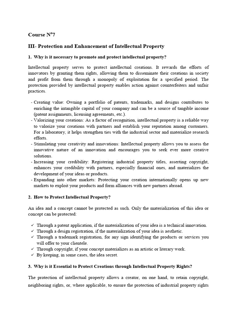 Protecting Intellectual Property in Algeria | PDF | Intellectual ...