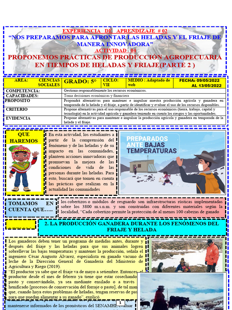 Alternativas ante el friaje y heladas | PDF | Agricultura