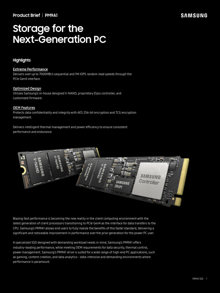 Product Overviews PM9A1 SSD Storage For The Next-Generation PC | PDF ...