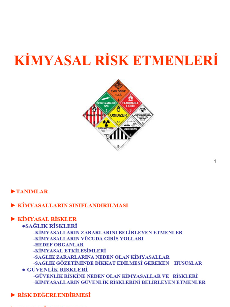 1 Kimyasal Riskler | PDF