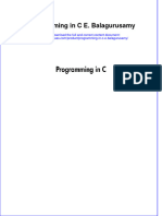 Free download Programming In C E Balagurusamy full chapter pdf epub