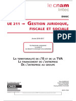 UE 211 Estion Juridique Fiscale ET Sociale: L 'Is Tva L ' D '
