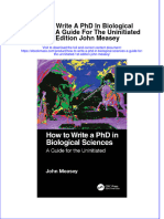 Free Download How To Write A PHD in Biological Sciences A Guide For The Uninitiated 1St Edition John Measey Full Chapter PDF