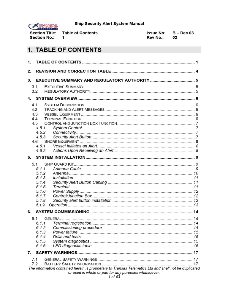 Ship Security Alert System Manual | PDF | Antenna (Radio)