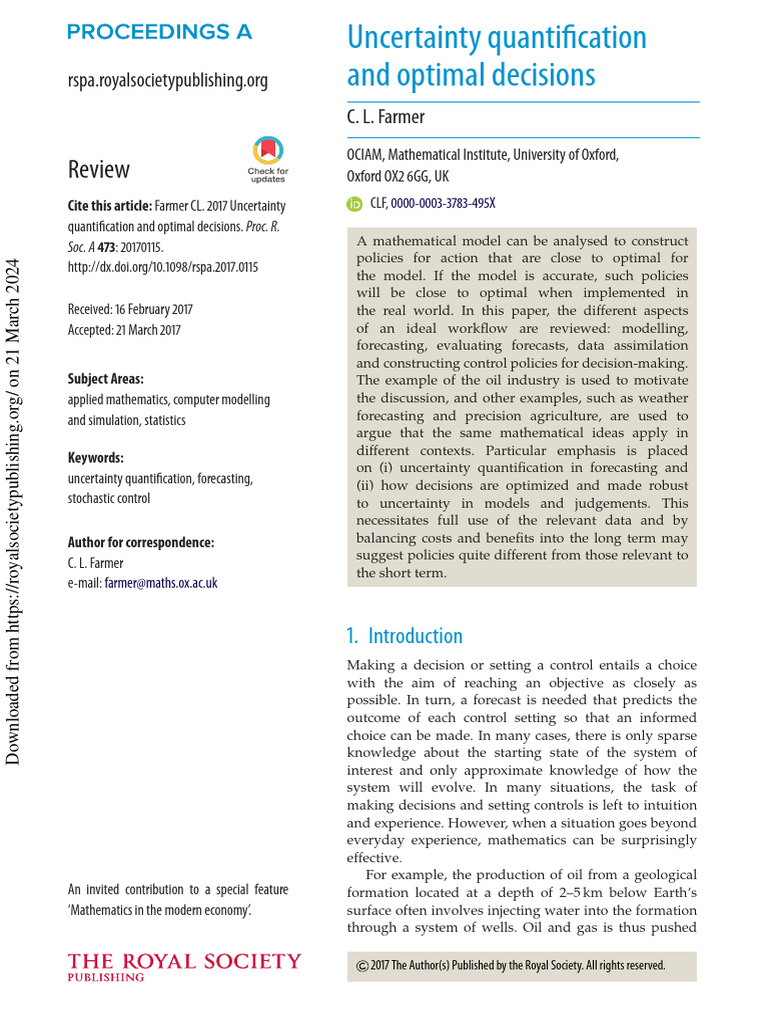 Uncertainty Quantification in Decision-Making | PDF | Normal ...