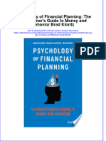 Free Download Psychology of Financial Planning The Practitioners Guide To Money and Behavior Brad Klontz Full Chapter PDF