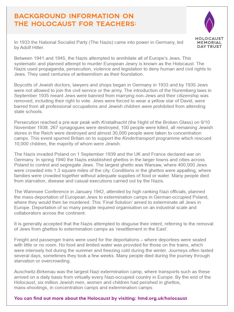 Holocaust Overview for Educators | PDF | The Holocaust | Nazi Germany