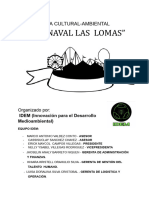 Feria Cultural Ambiental - Carnaval Las Lomas. Plan de Trabajo