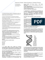 Lista de Exercícios - Bioquímica - I Unidade