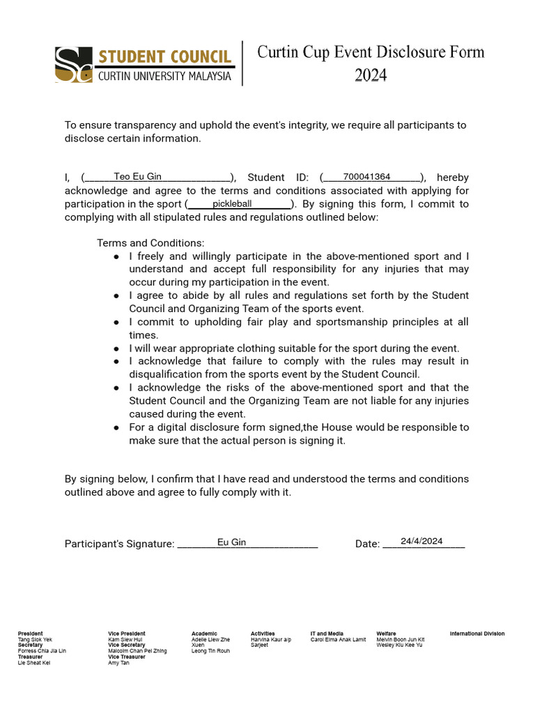 Disclosure Form | PDF