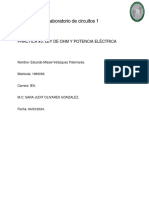 Práctica 3 LEY DE OHM Y POTENCIA ELÉCTRICA