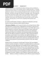 Dietitian Practice Encompasses A Broad Range of Activities and Responsibilities Related To Nutrition and Dietetics