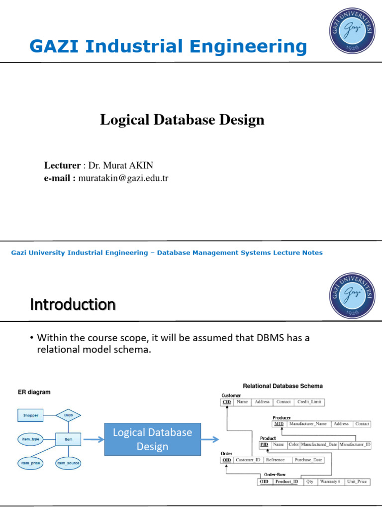 4 - Logical Design - Schemas | PDF | Relational Model | Conceptual Model