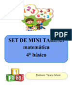 SET MINI TAREAS MATEMATICA 4° BASICO