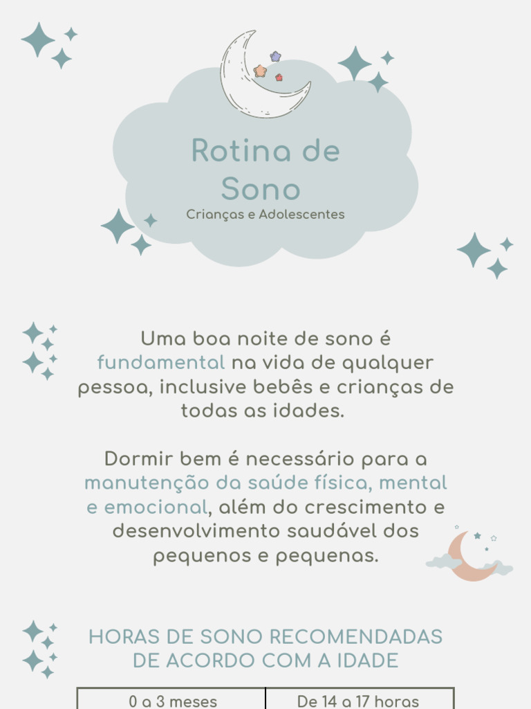 Rotina De Sono Infantil Pdf Dormir Massagem
