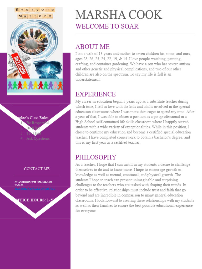 Cookm teacher introduction letter 03 04 2 pdf individualized