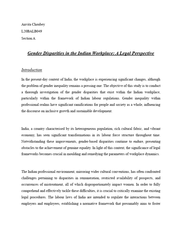 Gender Inequality in Indian Labor Laws | PDF | Parental Leave | Labour Law