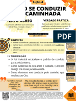 Subsídios - Lição 4 - Como Se Conduzir Na Caminhada - Ebd Adultos - Texto Áureo