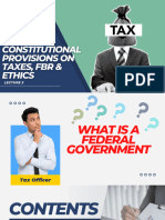 Lecture 3 Constitutional Provisions On Taxes, FBR, Administrations and Ethics