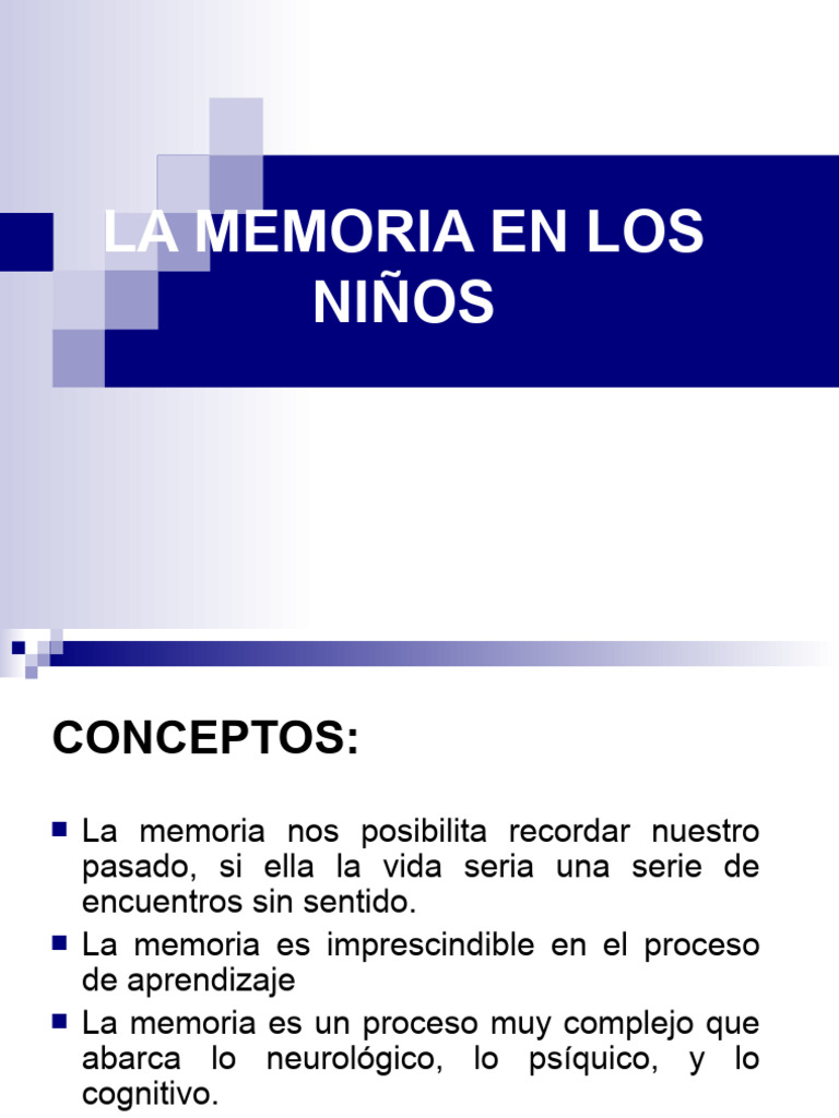 La Memoria en Los Niños UCT 2 | PDF | Memoria | Ciencia cognitiva