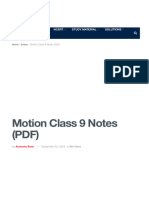 Motion Class 9 Notes PDF