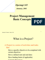 Opermgt 345: Project Management Basic Concepts