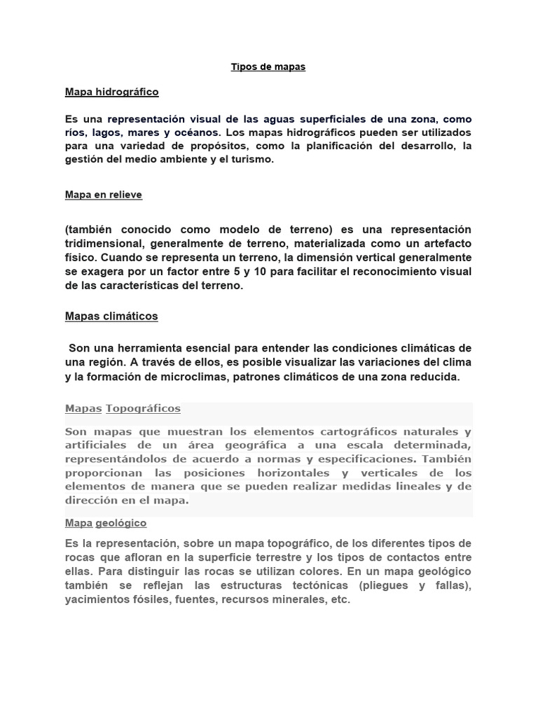 Tipos De Mapas Pdf Mapa Clima