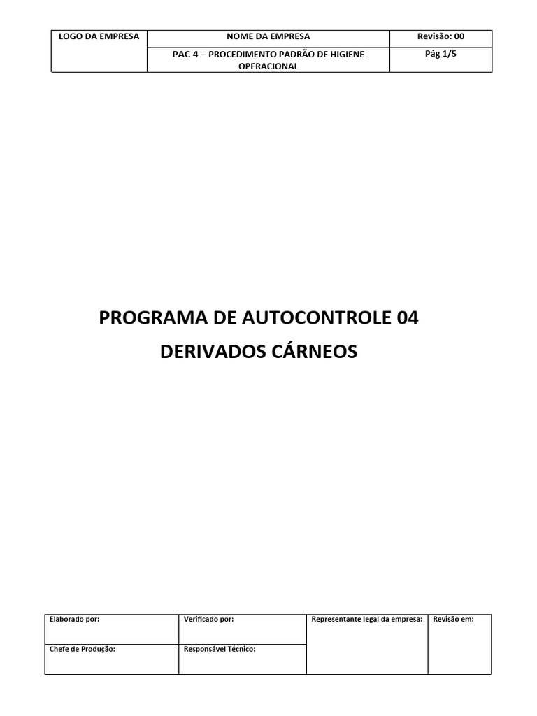 PPHO: Procedimento de Higiene Operacional | PDF
