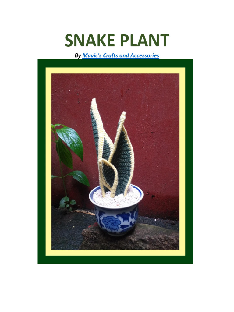 Snake - Plant . | Download Free PDF | Crochet | Woven Fabrics