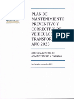 Plan de Mantenimiento Preventivo y Correctivo de Vehículos, 2023.