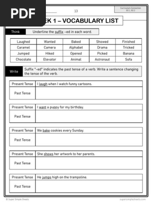 Lessons 1-5 Vocab Grammar Worksheets