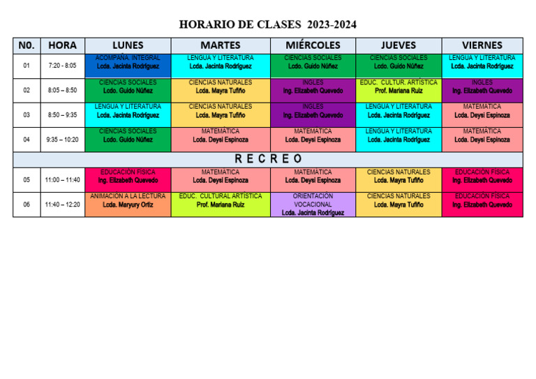 Horario de Clases 2023-2024 | PDF | Ciencias sociales | Estudios de ...