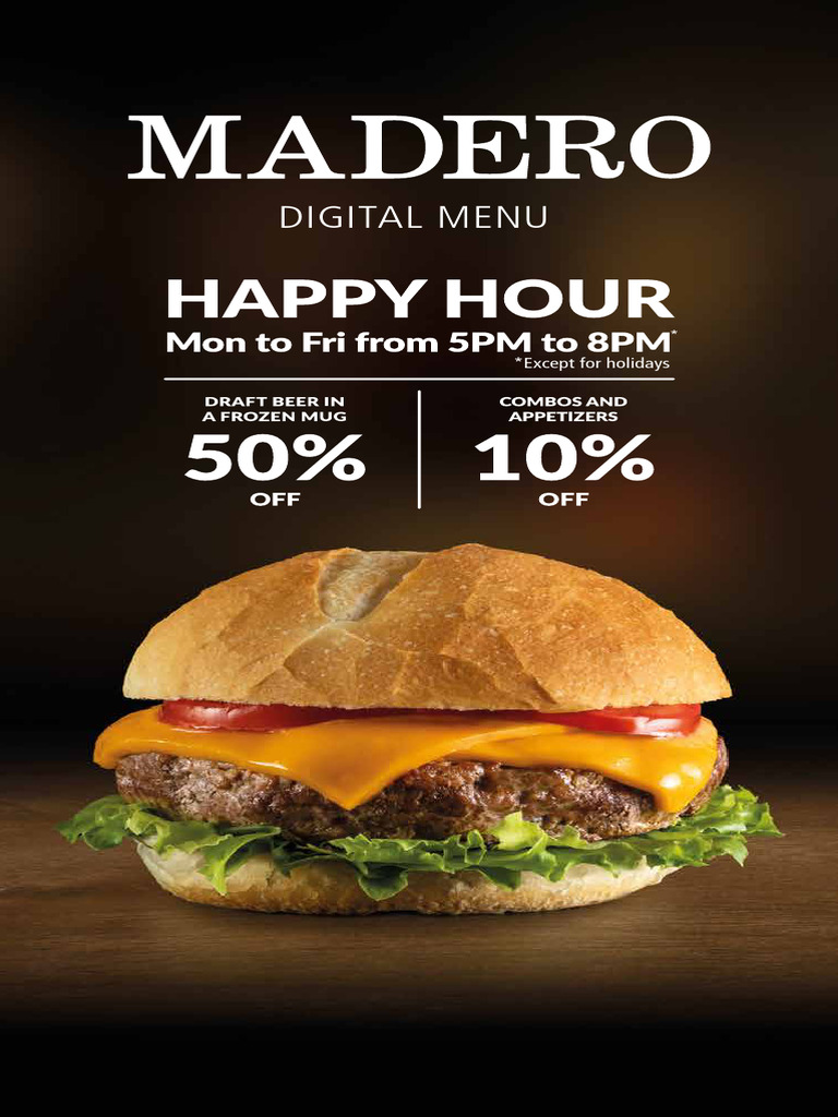 Madero Digital Menu Overview | PDF | Hamburgers | Cooking
