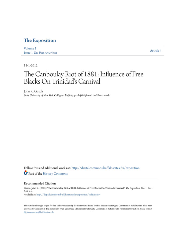Canboulay Riot's Impact on Trinidad Carnival | PDF | Trinidad And ...