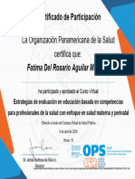 La Organización Panamericana de La Salud Certifica Que