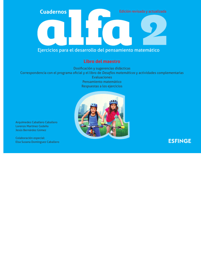 Cuaderno Alfa 2: Matemáticas Primaria | PDF | Maestros | Evaluación