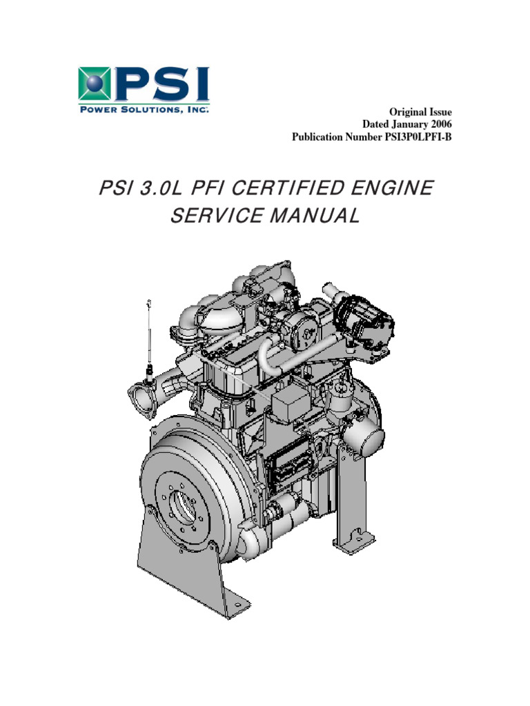 PSI 3.0L PFI Engine Service Manual | PDF | Internal Combustion Engine ...