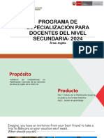 Programa de Especialización Para Docentes Del Nivel Secundaria