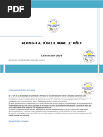 Planificación de Abril 2024 Segundo Grado
