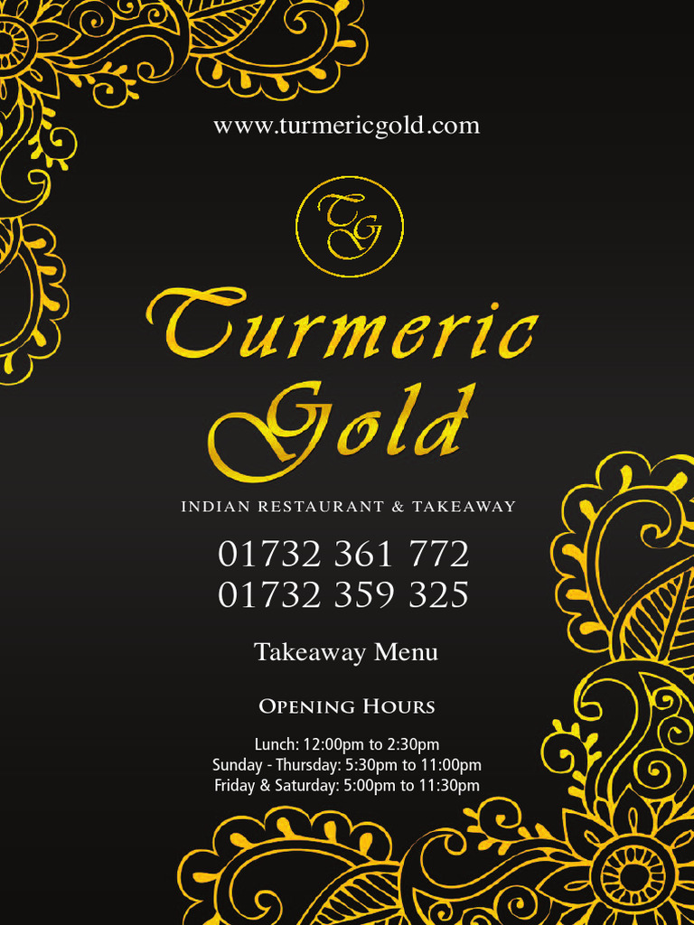 turmericgoldtakeawaymenu PDF Kebab Indian Cuisine