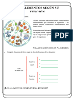 Ficha Los Alimentos Según Sus Nutrientes