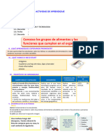 ALIMENTOS Conozco Los Grupos de Alimentos y Las Funciones Que Cumplen en El Organismo