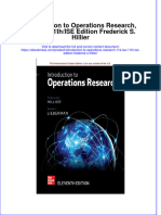 Free Download Introduction To Operations Research 11E Ise 11Th Ise Edition Frederick S Hillier Full Chapter PDF