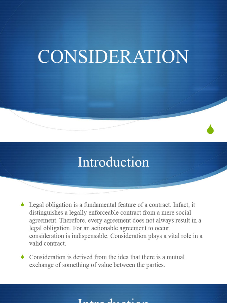 Understanding Legal Consideration in Contracts | PDF | Consideration ...
