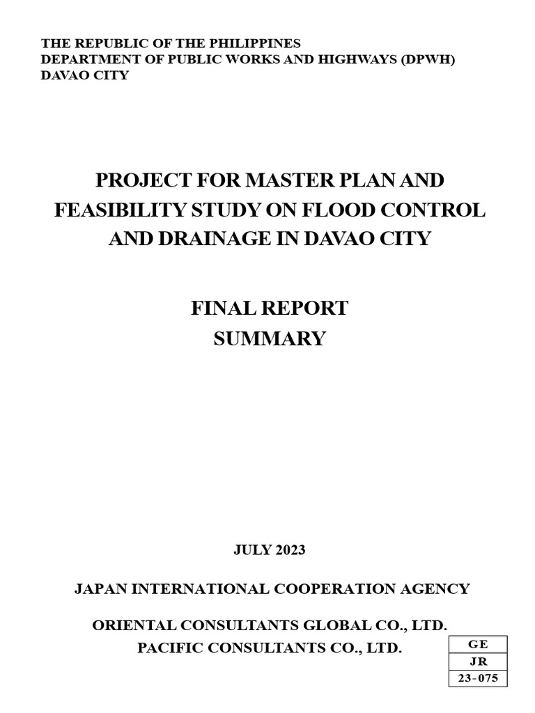 Davao City Flood Control Feasibility Study | PDF | Flood | River