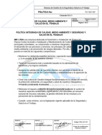 Política Integrada de Salud, Medio Ambiente y Calidad