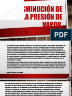 Disminución de La Presión de Vapor