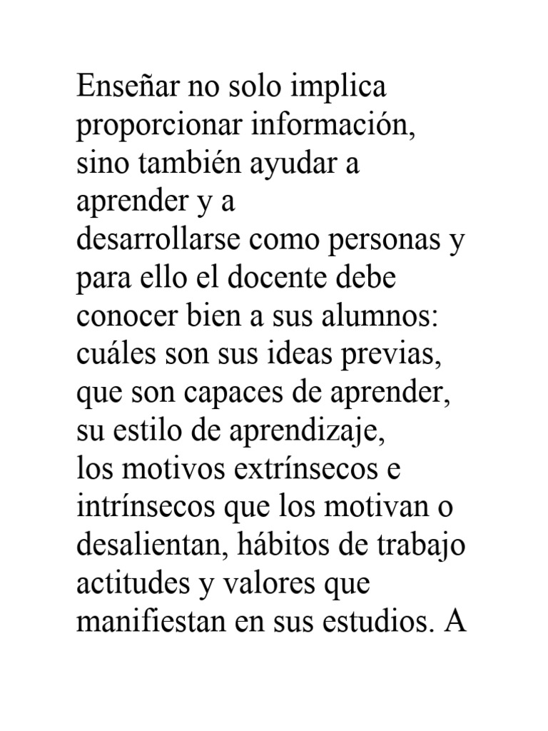 Enseñar No Solo Implica Proporcionar Información | PDF | Aprendizaje ...